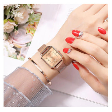 Top Brand Elegant Quartz Movement Stainless Steel Wristwatch 3ATM Waterproof Fashion Original Mesh Women Watches